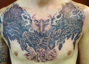 eagle chest tattoo