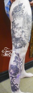 Wolves Vines and Roses tattoo