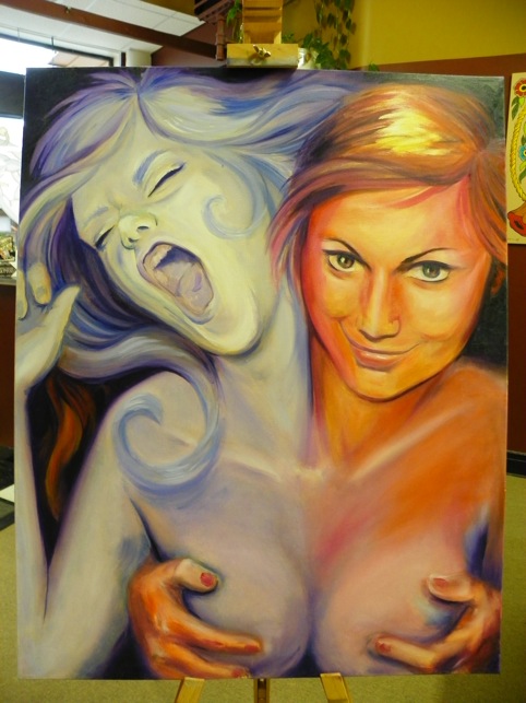 fire and ice girls painting