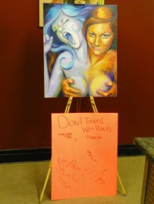 fire and ice with Wet Paint sign