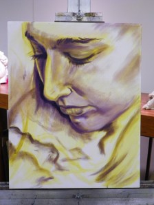 painting of Jessica in progress