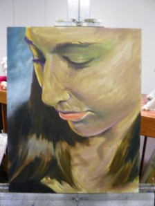 painting of Jessica in progress