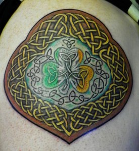 Celtic Knot tattoo with shamrock
