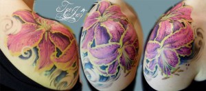 Lilies on Shoulder tattoo