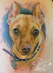 min pin dog tattoo