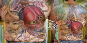 Bernie's full back tattoo