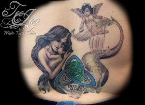 Mother mermaid tattoo