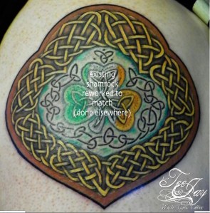 celtic knot tattoo (around shamrock)