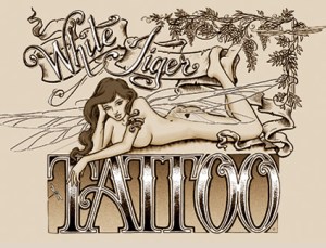 White Tiger Tattoo dragonfly sticker