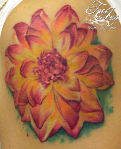 no outline flower tattoo
