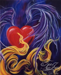 Winged heart painting