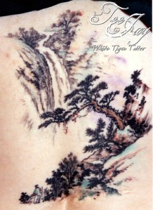 zen waterfall tattoo