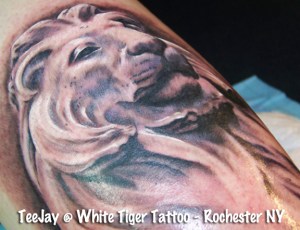 NYC Library Lion tattoo