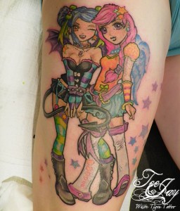 anime girls tattoo