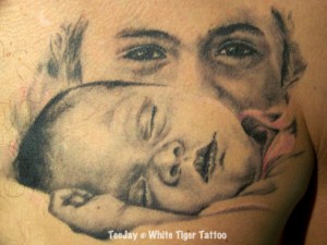 portrait of daughter tattoo