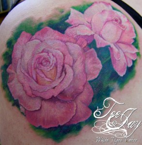 pink roses tattoo