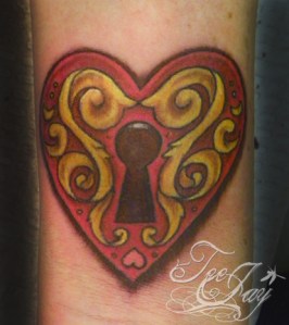 locked heart tattoo