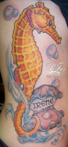 seahorse tattoo on ribs