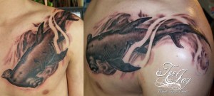 zombie hammerhead shark tattoo