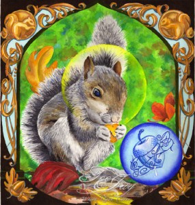 sacred squirrel watercolor