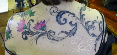 Sandy's shoulder tattoo