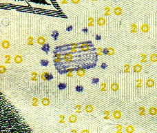 stamped on twenty dollar bill