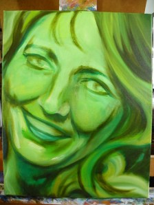 GreenWoman painting in progress