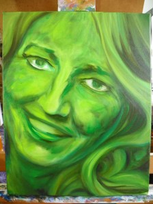 GreenWoman painting in progress
