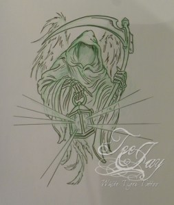 Reaper design for tattoo