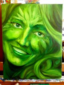 GreenLady painting in progress