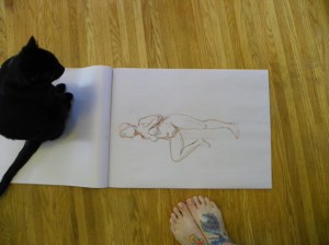 figure drawing helper cat