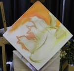 TeeJay birds and heart painting in progress