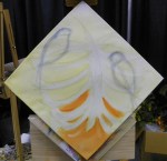 TeeJay birds and ribs painting in progress