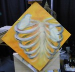 TeeJay ribs and birds painting in progress