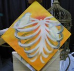 TeeJay birds and ribs painting in progress