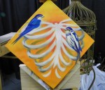 TeeJay ribs and birds painting in progress