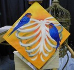 TeeJay ribs and birds painting in progress