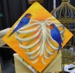 TeeJay ribs and birds painting in progress