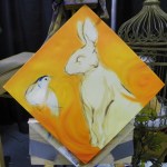 bird and bunny painting in progress by TeeJay