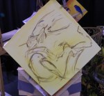 TeeJay skull and bird painting in progress