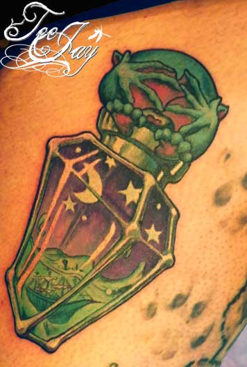 Ship in a Bottle tattoo