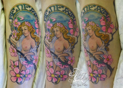Renewal Art Nouveau inspired tattoo