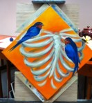 ribs and birds painting in progress