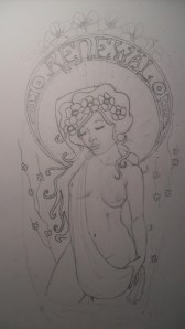 Renewal Tattoo line art by Monica Soward