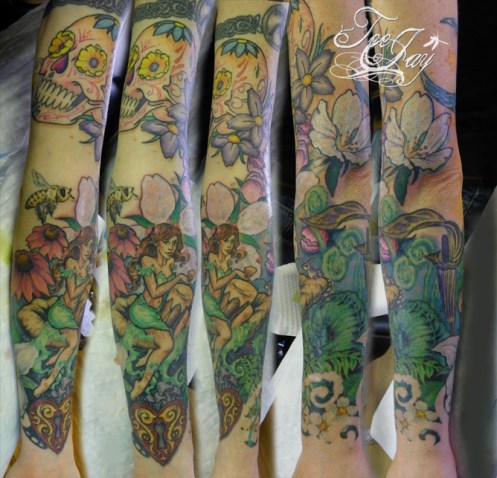 woodland nymph tattoo sleeve