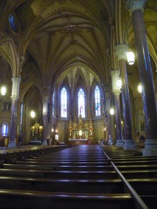 Looking west towards altar in St Michaels