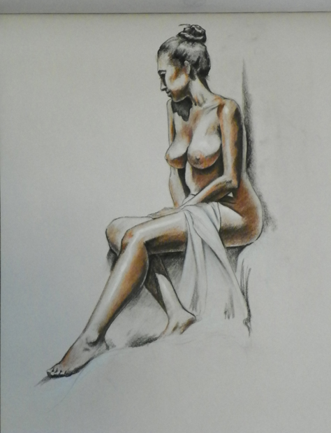 figure drawing seated female