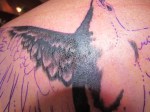 crow tattoo wing detail