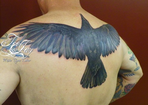 Rick's Crow tattoo finished
