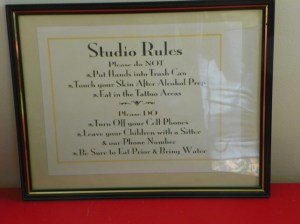 Things not to do in a tattoo studio